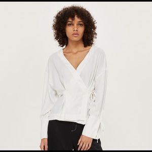 Top Shop Wrap Blouse White